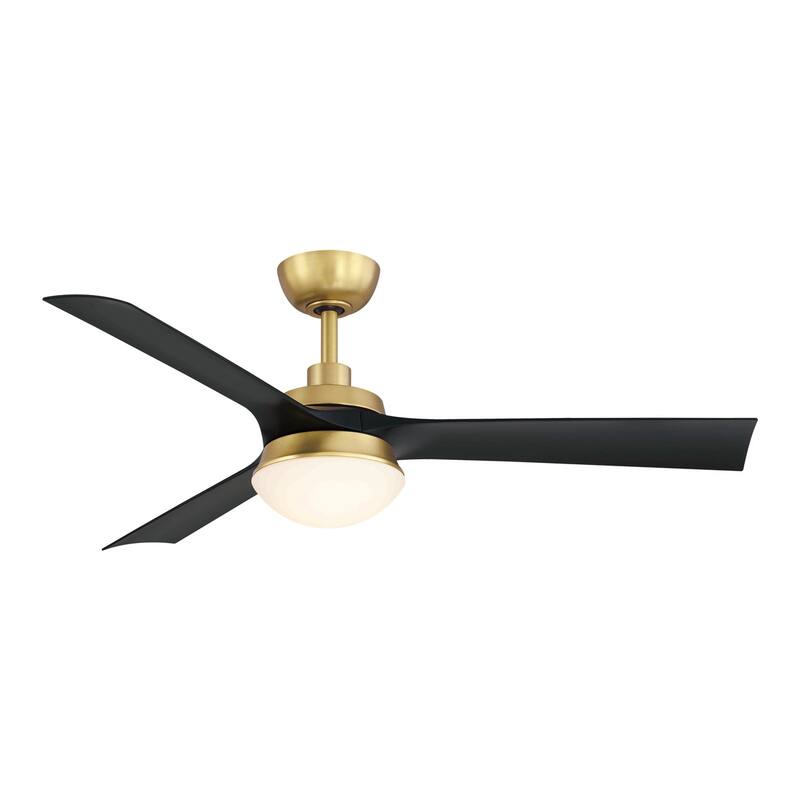 Barlow 52 inch Indoor/Outdoor Brushed Satin Brass with Black blades Ceiling Fan with LED CCT Select Light Kit and Remote - Remote