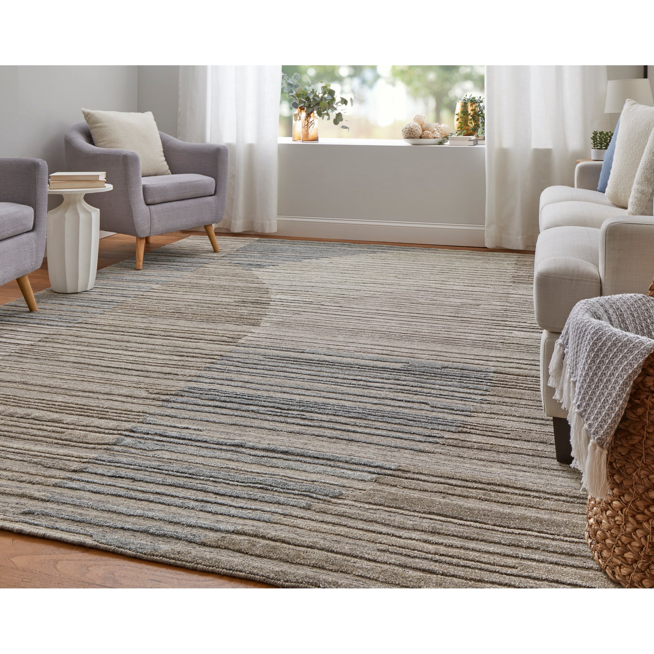 Grand Bazaar Huntley Hand Woven Abstract Modern Area Rug