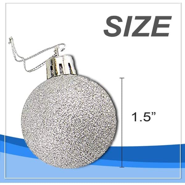 48pcs Christmas Tree Ornaments Silver/White Shatterproof Balls