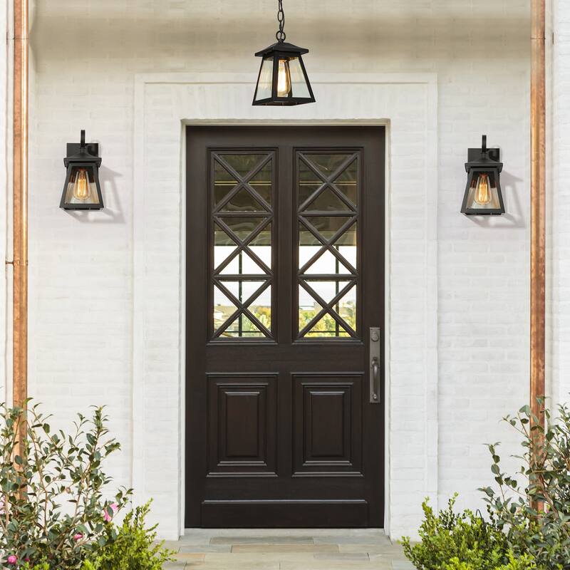 Kania Modern Black 1-light Outdoor Ceiling Light Lantern Pendant Lighting