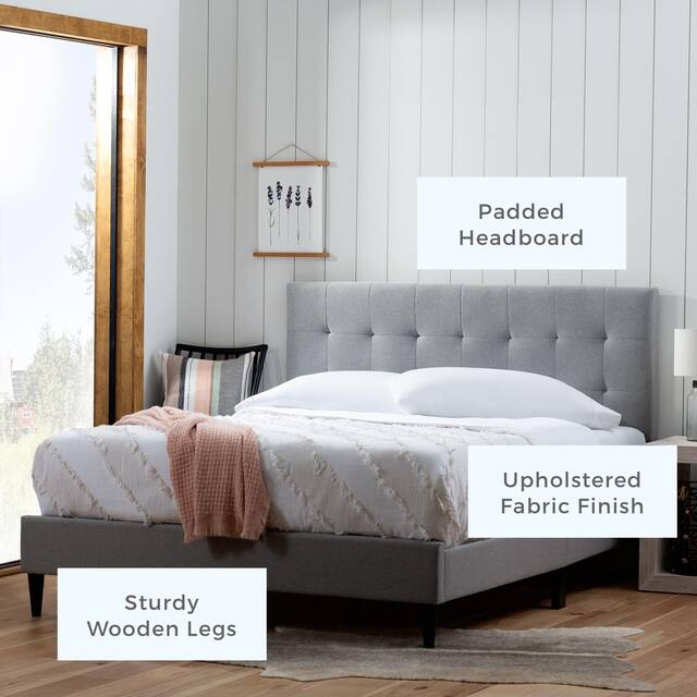 Brookside Tara Square Tufted Upholstered Platform Bed