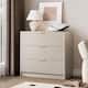 3 Drawer Fluted Dresser, 32 Inch Wide Nightstand with Large Drawer End Table for Bedroom - Beige