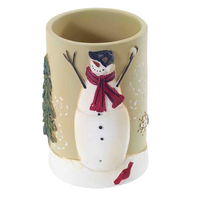 Avanti Linens Snowmen Gathering Tumbler - Beige