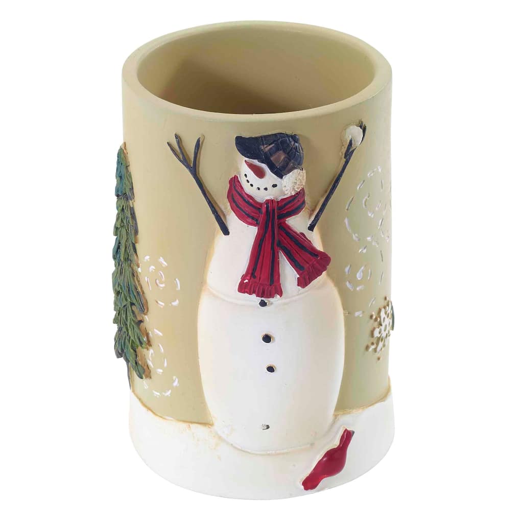 Avanti Linens Snowmen Gathering Tumbler - Beige