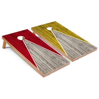 Red and Yellow Pyramid Premium 2x4 Cornhole Board Set