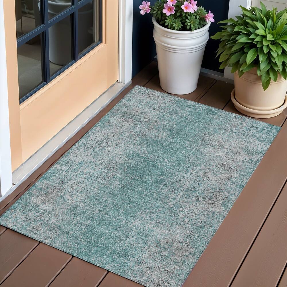 HomeRoots Oriental Transitional Rectangle Outdoor Rug