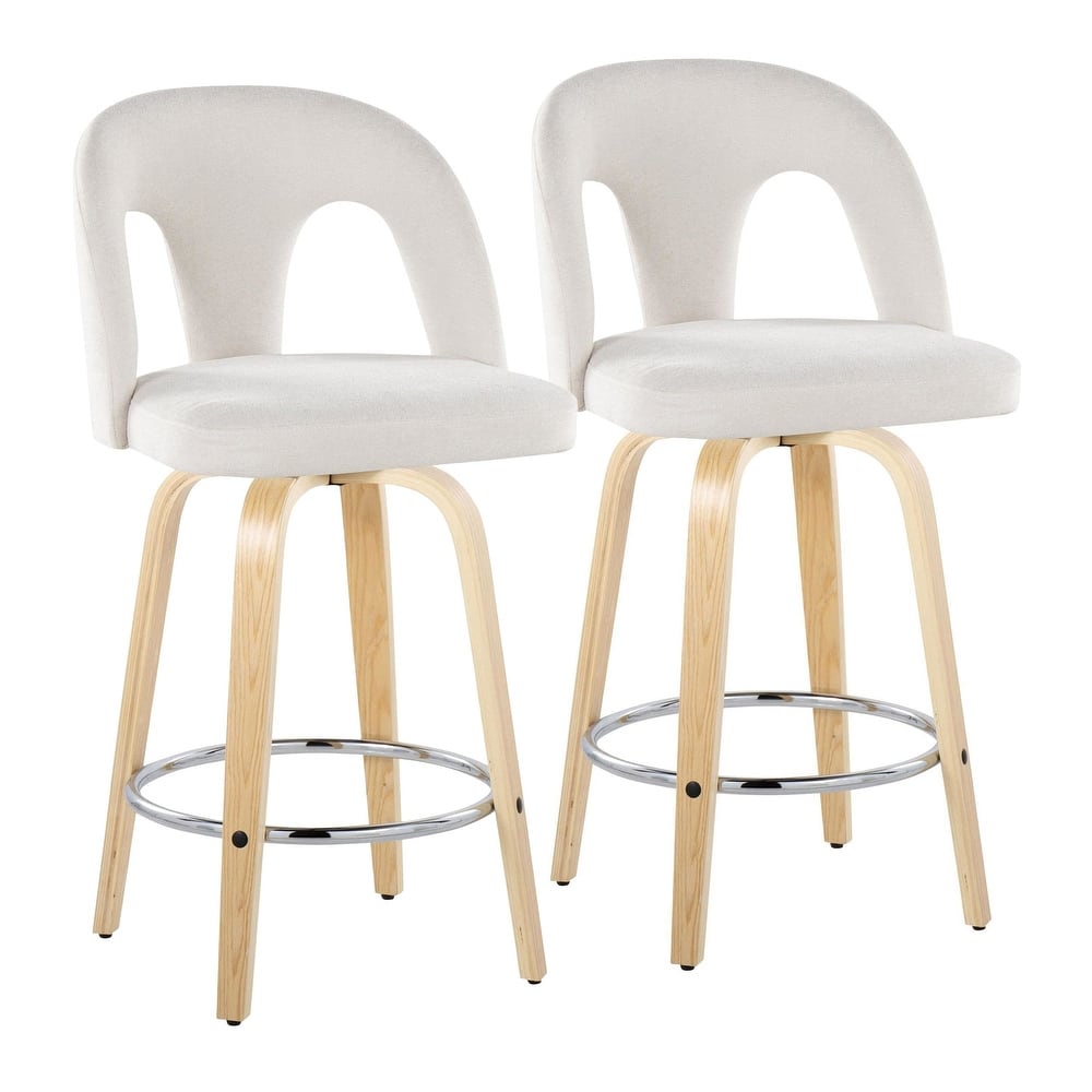 Ava Upholstered 26" Fixed-Height Counter Stool - Set of 2