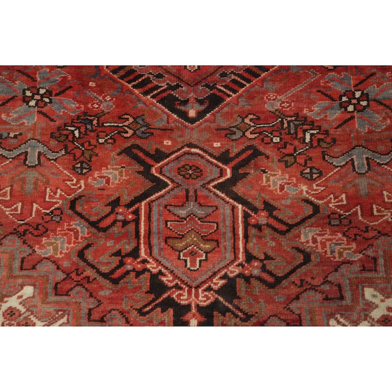 Hand Knotted Oriental 100% Wool Carpet Traditional Medallion Oranges & Rust Heriz Area Rug - 13' 1'' X 10' 2''