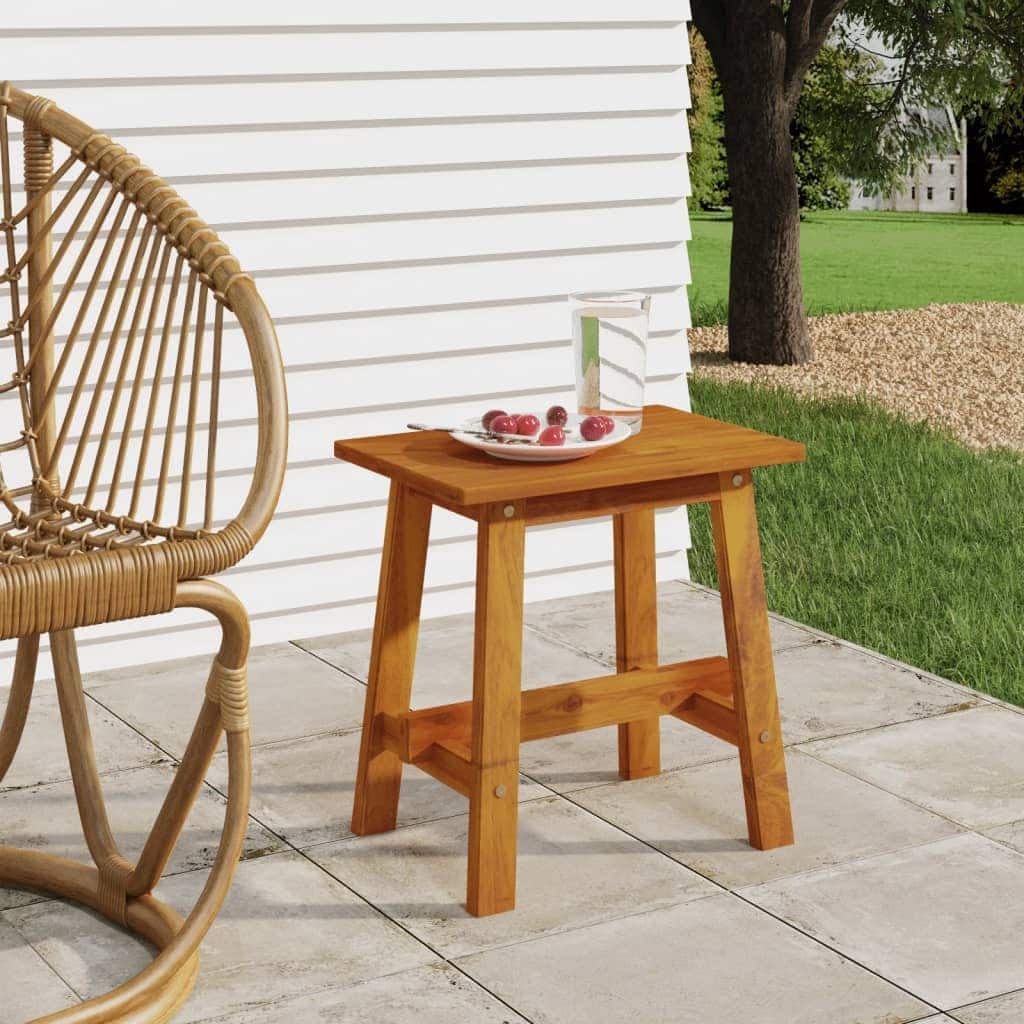 vidaXL Stool 17.7"x11.4"x17.7" Rectangular Solid Wood Acacia