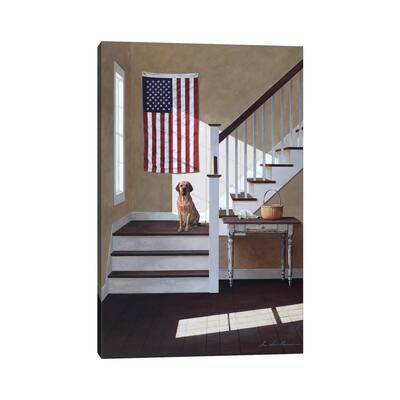 iCanvas "Dog On Stairs" by Zhen-Huan Lu Canvas Print