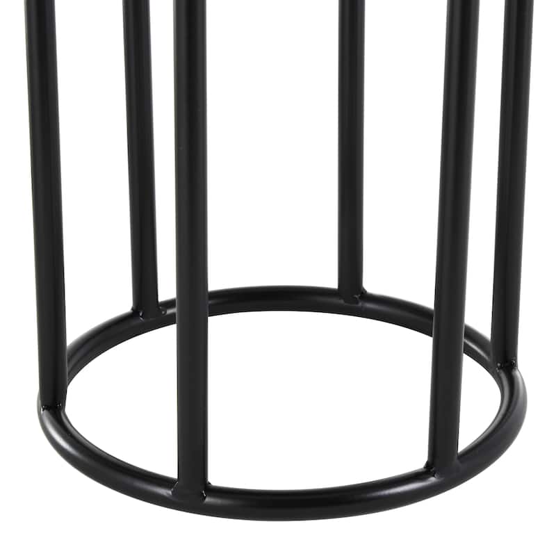 Metal Nesting Indoor Outdoor Planter with Open Framed Black Caged Base - Set of 3 Black - Roche River Decor