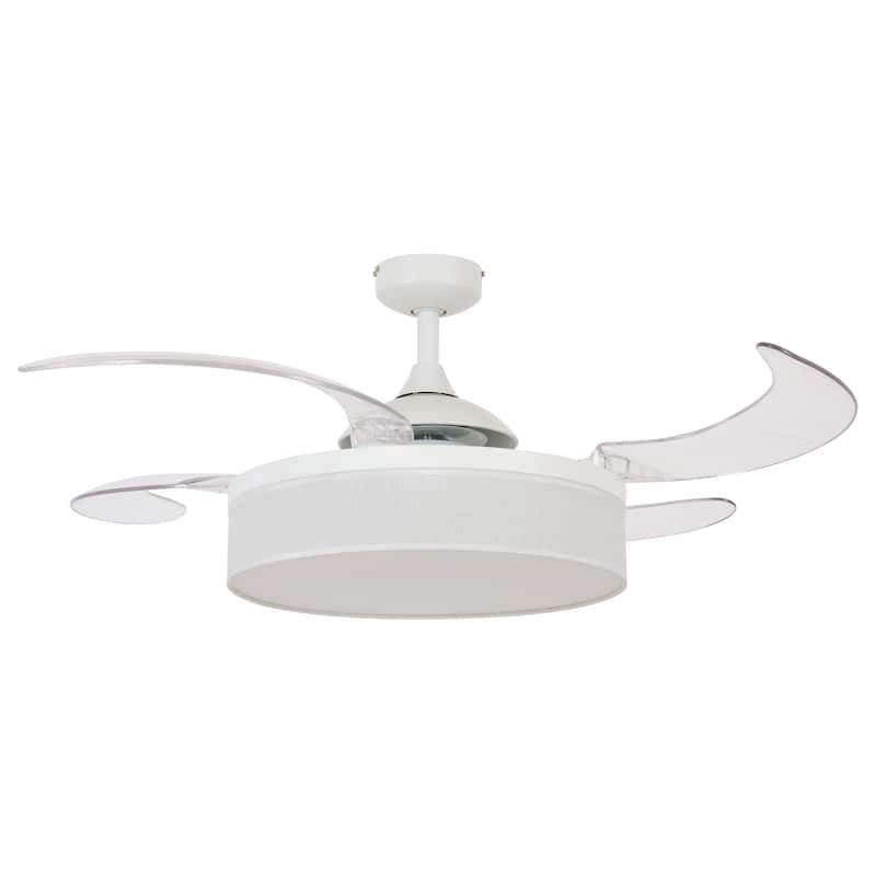 Fanaway Fraser 48-inch AC Ceiling Fan with Light - White and Transparent