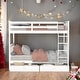 preview thumbnail 54 of 68, American Classic Traditional Style Twin-over-Twin Bunk Bed with Ladders and Two Storage Drawers White