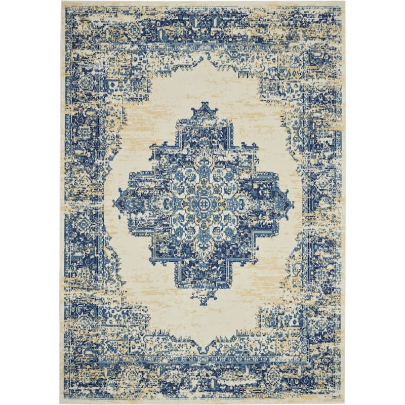 Nourison Grafix Distressed Vintage Medallion Area Rug