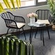 preview thumbnail 18 of 45, 3 Piece Outdoor Wicker Furniture Patio Bistro Set With Cushions for Porch Poolside Garden - 21.2"L x 23.6"W x 31.5"H
