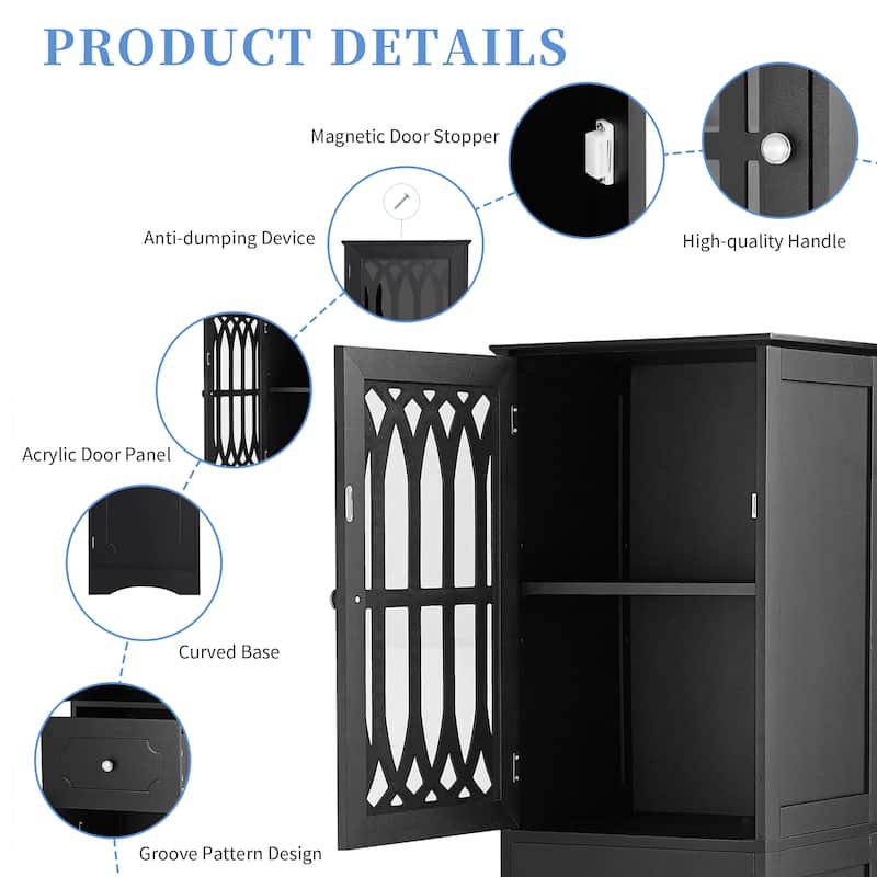 Freestanding Storage Cabinet with Drawer and Doors