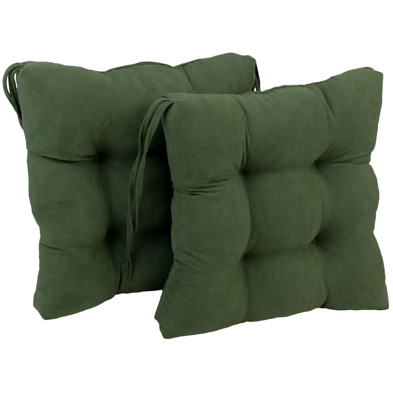 16-inch Square Indoor Microsuede Chair Cushions (Set of 2, 4, or 6) - Set of 2 - Hunter Green