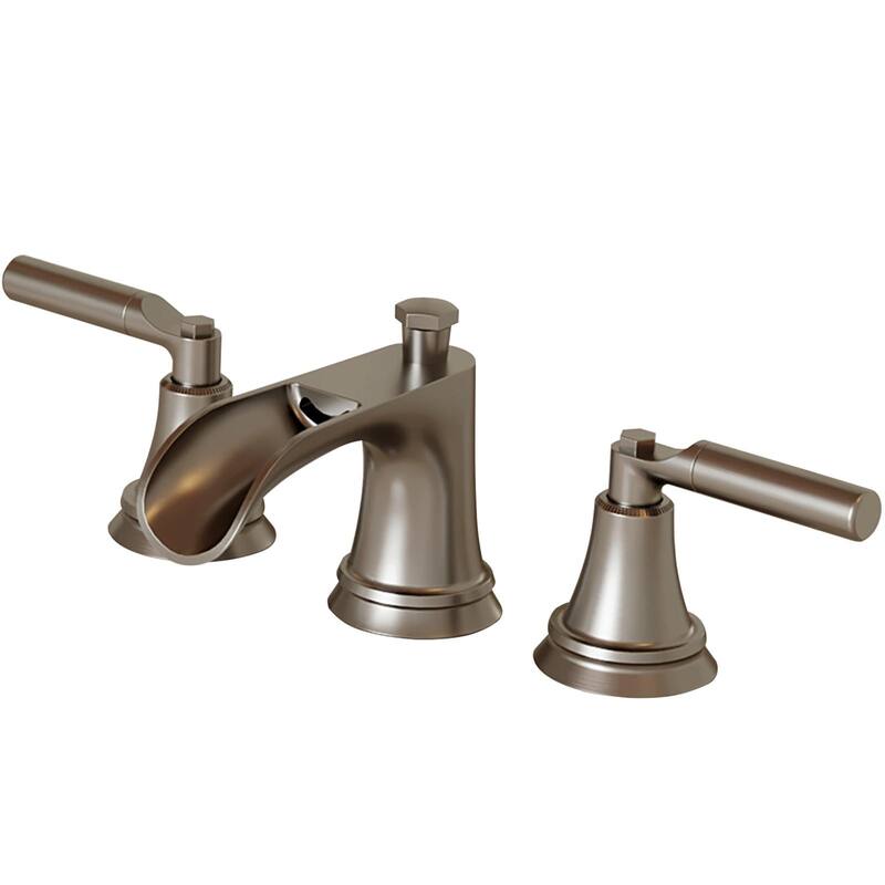 Double-Handle 3-Hole Waterfall Bathroom Faucet - Brushed Nickel