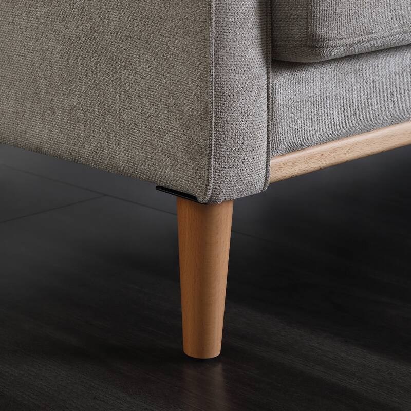 Modern Upholstered Sofa with Waterproof Fabric and USB Charging Ports, Two Pillows for Small Space Living Room