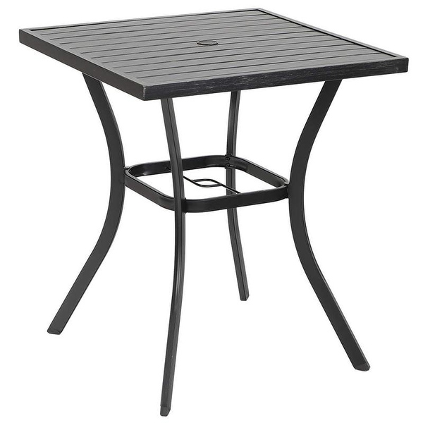 Outsunny 36 inch x 36 inch square metal outdoor patio bistro table best sale with umbrella hole