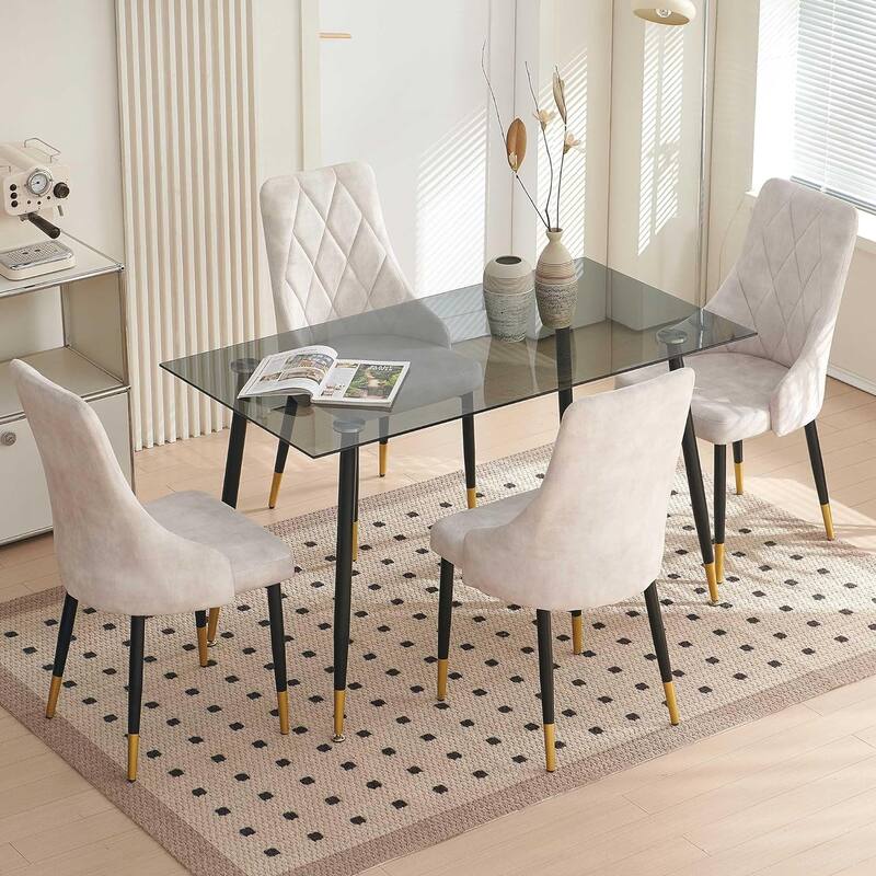 Howtai Velvet Home Kitchen Dining Chairs Upholstered Backrest