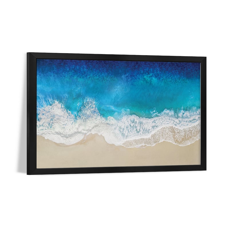Aqua Ocean Waves From Above Premium Framed Poster by Maggie Olsen