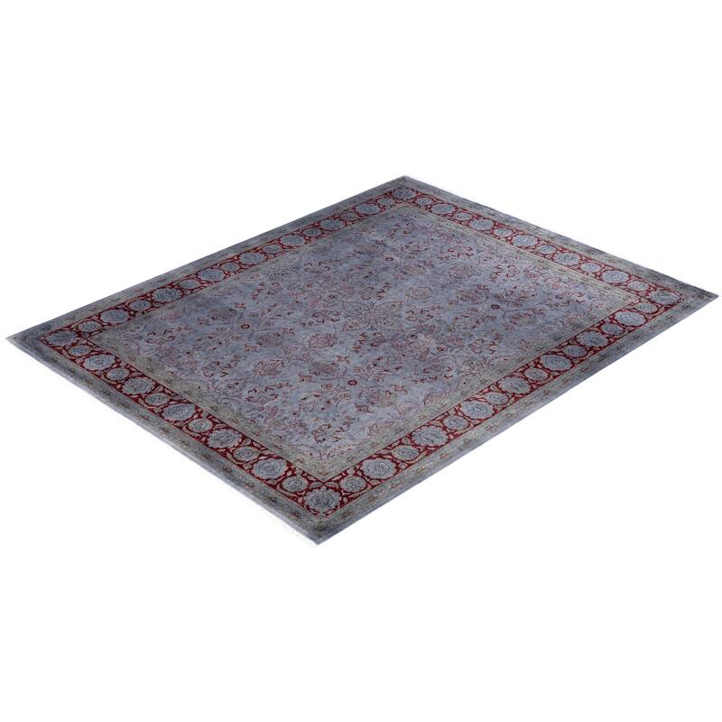 Overdyed One-of-a-Kind Hand-Knotted Area Rug - Gray - 8' 1" x 10' 4"