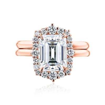 Annello by Kobelli 14k Gold Forever One Elizabeth Bridal Set (DEF/VS, DEF/VS)