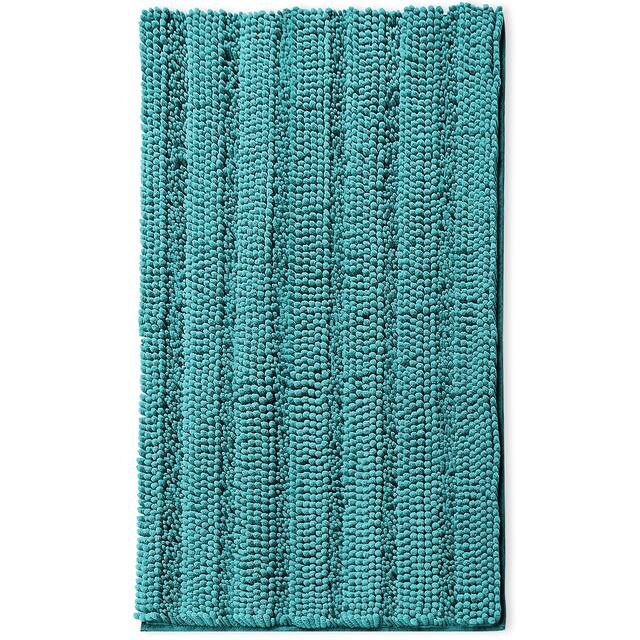 Clara Clark Chenille Extra Soft and Absorbent Bath Mat - Non Slip Fast Drying Bath Rug Set - Large 44x26 - Teal