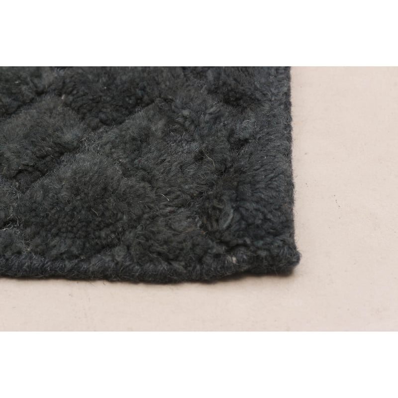 ECARPETGALLERY Hand-knotted Tangier Grey Wool Rug - 6'8 x 9'8