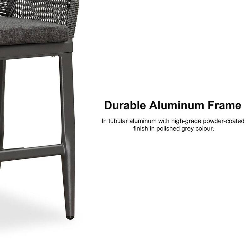 PURPLE LEAF Modern Rattan Bar Stools Set of 2 with Cushion and Back Counter Stools