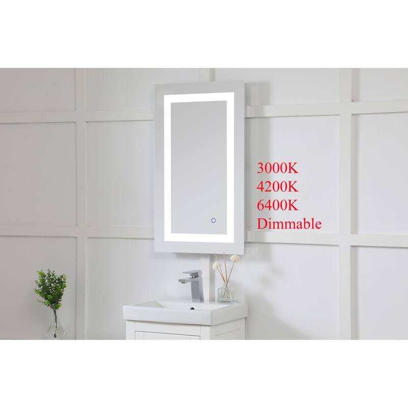 Elegant Lighting Helios 30" x 18" Rectangular Frameless Wall Mounted