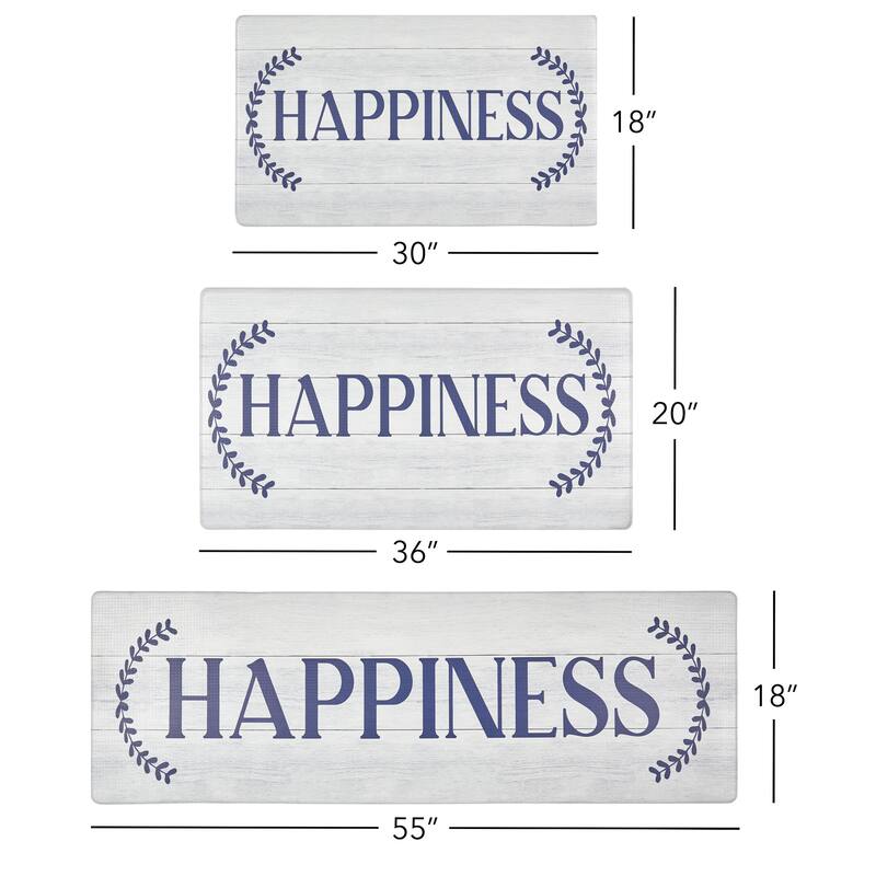 SoHome Cozy Living Happiness Anti-Fatigue Kitchen Mat, Blue/Grey