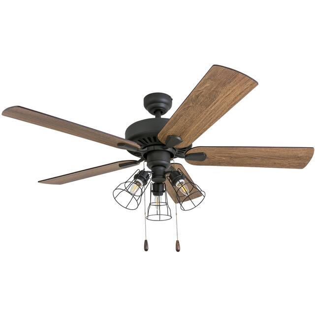 Prominence Home Inland Seas Farmhouse Aged Bronze LED Ceiling Fan