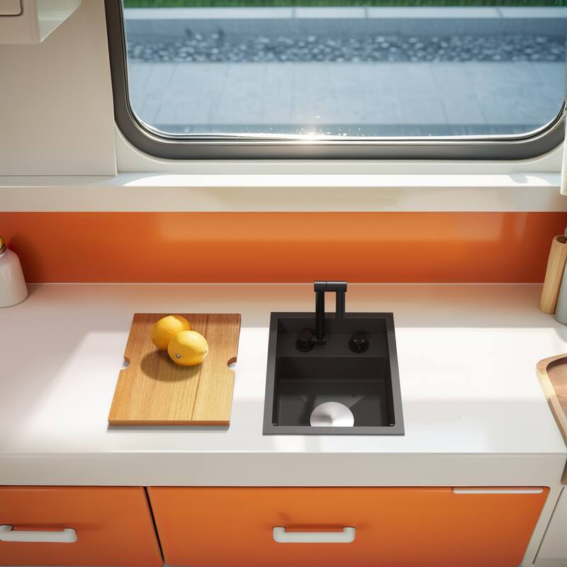 RV Sink with faucet and foldable tap