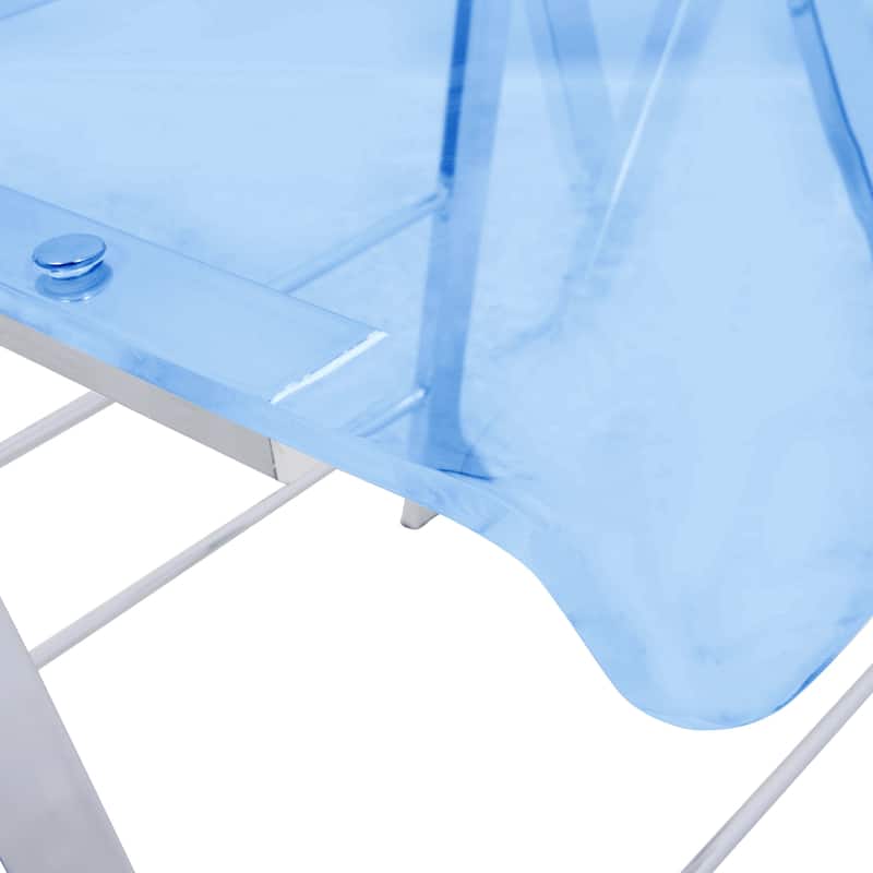 LeisureMod Menno Modern Acrylic Folding Chair - Red - 4 x 30 x 16.5