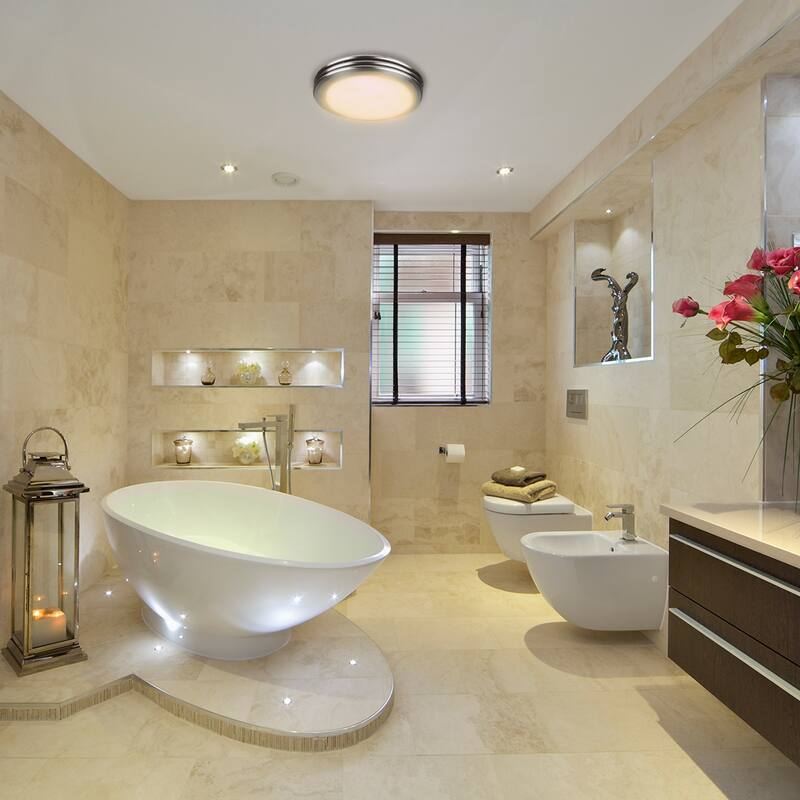 Exhaust Fan, Ultra Quiet 80 CFM 1.5 Sones Ventilation Exhaust Bathroom Fan with Light, 3 CCT LED Light, 3 Years Warranty