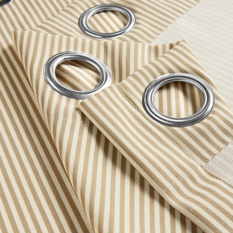 Exclusive Fabrics Villanova Striped Grommet Waterproof Light Filtering Outdoor and Indoor Curtains (1 Panel)