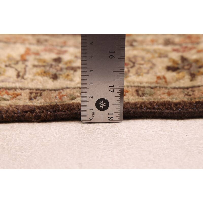 ECARPETGALLERY Hand-knotted Mirzapur Dark Brown Wool Rug - 2'8 x 9'10