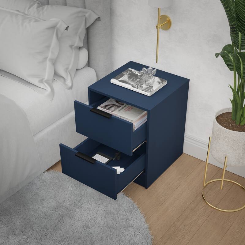 Kappesberg Vails 17 in W Modern 2-Drawer Nightstand – Small Bedroom Storage