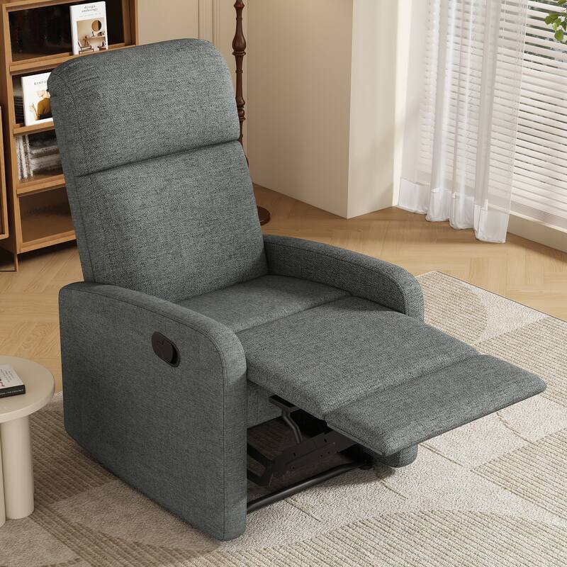 Manual Upholstered Recliner Chair, Modern Recliner Adjustable Single Sofa Chair, High Back Lounge Chairs for Living Room