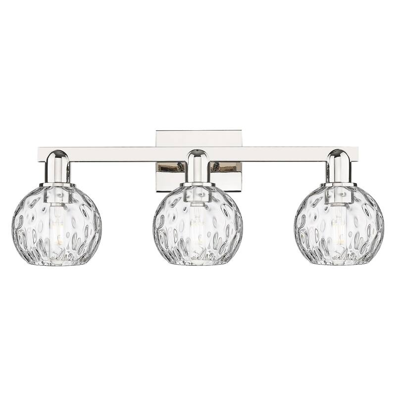 Innovations Lighting 716-3W-10-25 Athens Water Glass Vanity Athens - Polished Nickel / Clear Water Glass