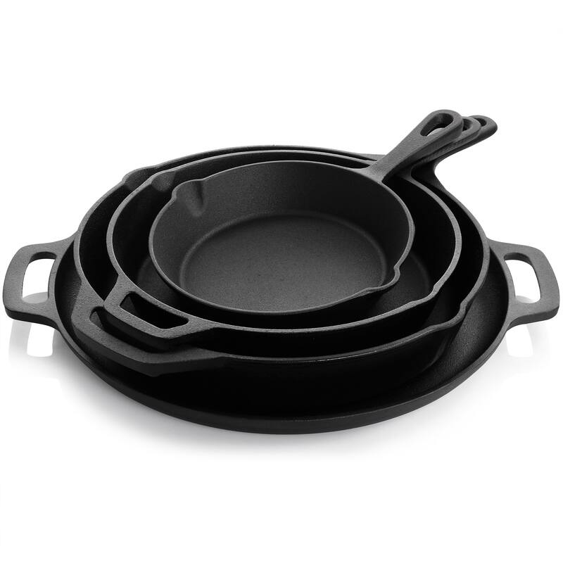 MegaChef 12 Piece Round PreSeasoned Cast Iron Cookware Set - 12 Piece