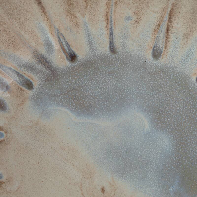 Flower Shaped Stoneware Bowl in Reactive Glaze - 7.88"L x 7.88"W x 2.36"H