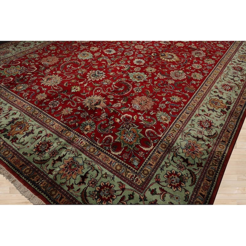 Hand Knotted Tabriz Red Persian Wool Traditional Oriental Area Rug - 11' x 15'