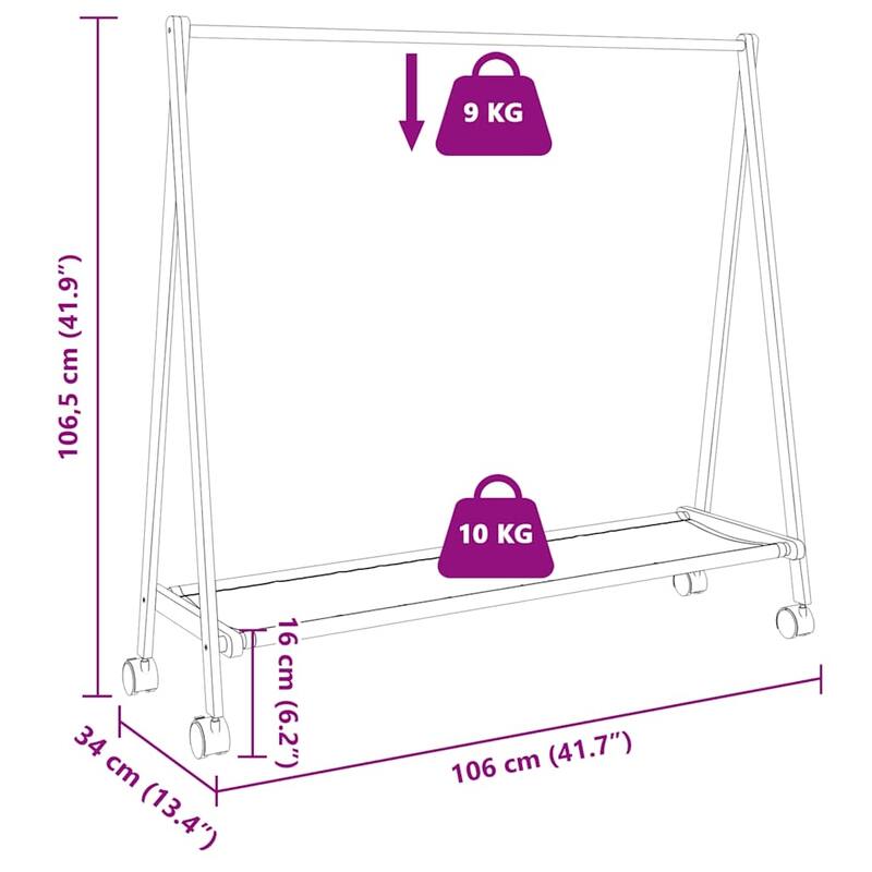vidaXL Clothes Rack with Shelves Foldable Coat Rack Hanging Stand Hanger Bamboo