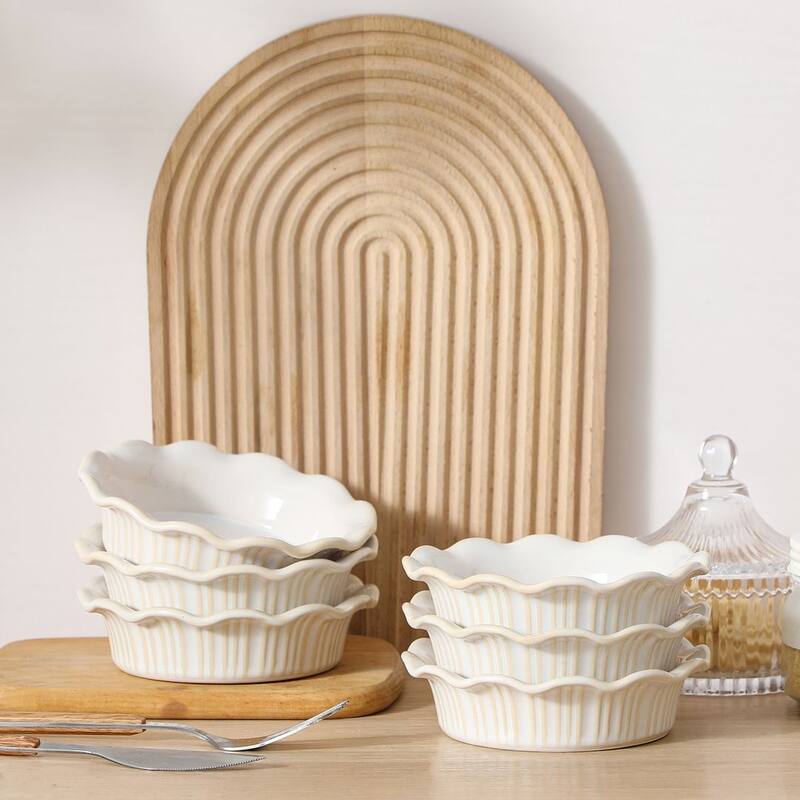 vancasso 6-Piece 5.5'' Corrugated Edge Mini Pie Pans Set(9 Ounce)