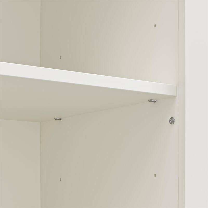 Rossetta Modern Sleek White Curio Cabinet with Glass Doors and Ajustable Shelves