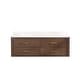 preview thumbnail 83 of 106, Cristo Floating Bath Vanity with White Quartz Stone Top without Mirror 60 in. - Dark Brown Oak