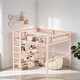 preview thumbnail 2 of 7, Full Size Loft Bed with 4-Tier Storage Shelves, Metal Bed with Full Length Guardrail, Kid's Bed for Bedroom, Pink